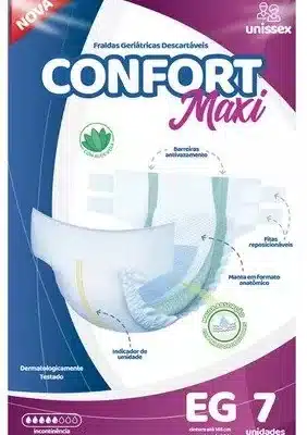 FRALDA GERIATRICA - TAM XG - CONFORT MAXI - C/7;MAXI CONFORT