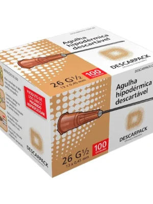 AGULHA 13MM X 0,45 (26G) MARROM - CX C/100;DESCARPACK