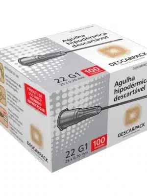 AGULHA 25MM X 0,70 (22G) PRETO - CX C/100;DESCARPACK