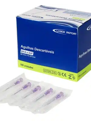 AGULHA 20MM X 0,55 (24G) ROXO - CX C/100;LABOR IMPORT