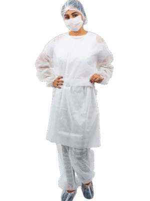 AVENTAL MANGA LONGA BRANCO 120 X 140CM - PCT ;DESCARTEE