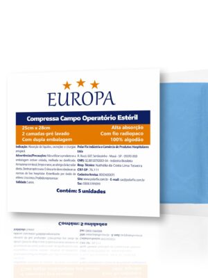 CAMPO OPERATORIO C/FIO 25 X 28CM PCT C/5 - EUROPA;POLAR FIX
