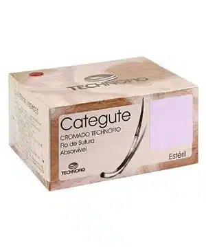 CAT GUT CROMADO 0 75CM - C/AGULHA 1/2 40MM;TECHNOFIO