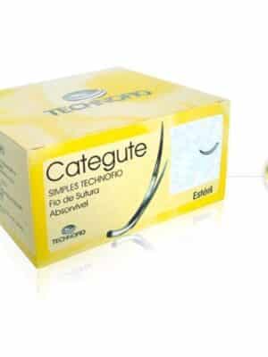 CAT GUT SIMPLES 0 75CM - C/AGULHA 1/2 40MM;TECHNOFIO