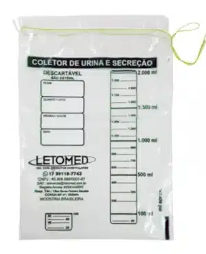 COLETOR DE URINA SIST. ABERTO (SACO) 2000ML C/100;LETOMED