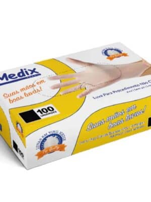 LUVA DE VINIL SEM PÓ - TAMANHO G - CX C/100;MEDIX