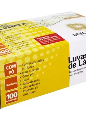 LUVA DE LÁTEX COM PÓ - TAMANHO P - CX C/100;DESCARPACK