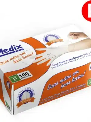 LUVA DE LÁTEX COM PÓ - TAMANHO P - CX C/100;MEDIX