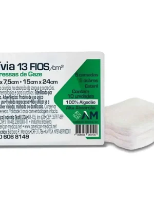 COMPRESSA DE GAZE 13 FIOS C/10 ESTERIL - LIVIA C57;AMERICAN MEDICAL