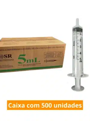 SERINGA 5ML SEM AGULHA - CX C/500 - SLIP;SR