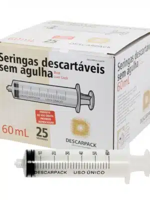 SERINGA 60ML SEM AGULHA - CX C/25 UND - LOCK;DESCARPACK
