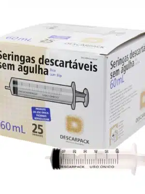 SERINGA 60ML SEM AGULHA - CX C/25 UND - SLIP;DESCARPACK