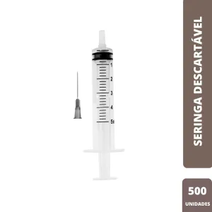 SERINGA 5ML COM AGULHA 25MM X 0,70 - C/500 - SLIP; SR