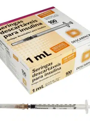 SERINGA 1ML COM AGULHA 13MM X 0,45 (26G) CX C/100;DESCARPACK