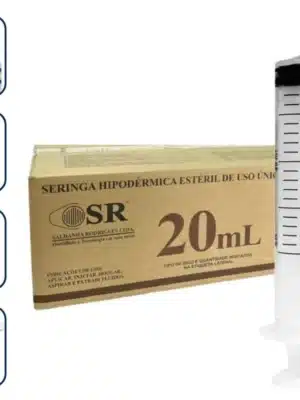 SERINGA 20ML SEM AGULHA - CX C/250 - SLIP;SR