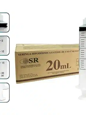 SERINGA 20ML SEM AGULHA - CX C/250 - LOCK;SR