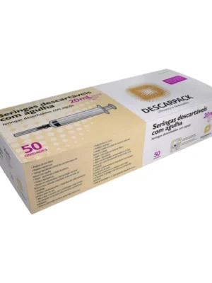 SERINGA 20ML COM AGULHA 25MM X 0,70 - C/50 - SLIP; DESCARPACK