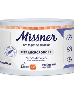 FITA MICROPORE BRANCA 2,5 CM X 10 M - CX /24;MISSNER