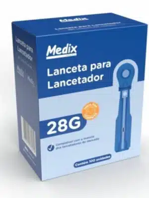 LANCETA P/ LANCETADOR 28G - CX C/100;MEDIX