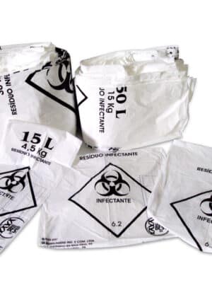 SACO LIXO 110L (70X100CM) BRANCO C/SIMBOLO - ;RAVA EMBALAGENS