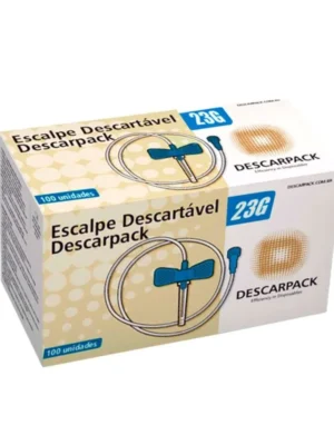 SCALP 23G AZUL - CX C/100 UND;DESCARPACK