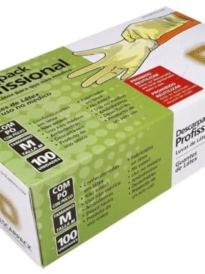 LUVA DE LÁTEX COM PÓ - TAMANHO M - PROFISSIONAL;DESCARPACK