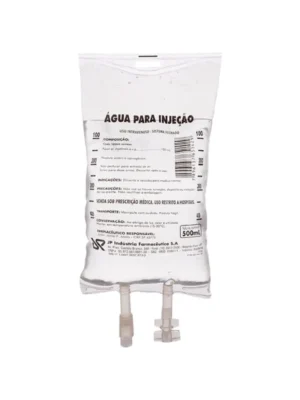 AGUA P/ INJEÇÃO BOLSA 500ML - CX C/20 (H);JP INDUSTRIA