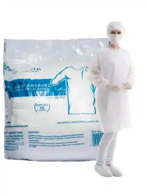 AVENTAL MANGA LONGA BRANCO - PCT C/10 - STANDARD;ANADONA