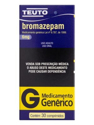 *BROMAZEPAM 6MG - CX C/30 CPR - GENÉRICO;TEUTO
