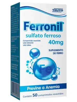 FERRO 40MG (124,352MG) - CX C/50 CPR - FERRONIL;TEUTO