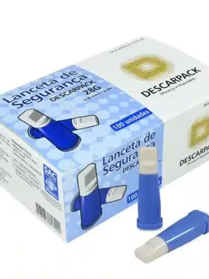 LANCETA DE SEGURANÇA AUTOMATICA 28G - CX C/100;DESCARPACK