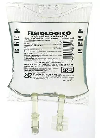SORO FISIOLOGICO 0,9% - BOLSA 250ML - CX C/35 - JP